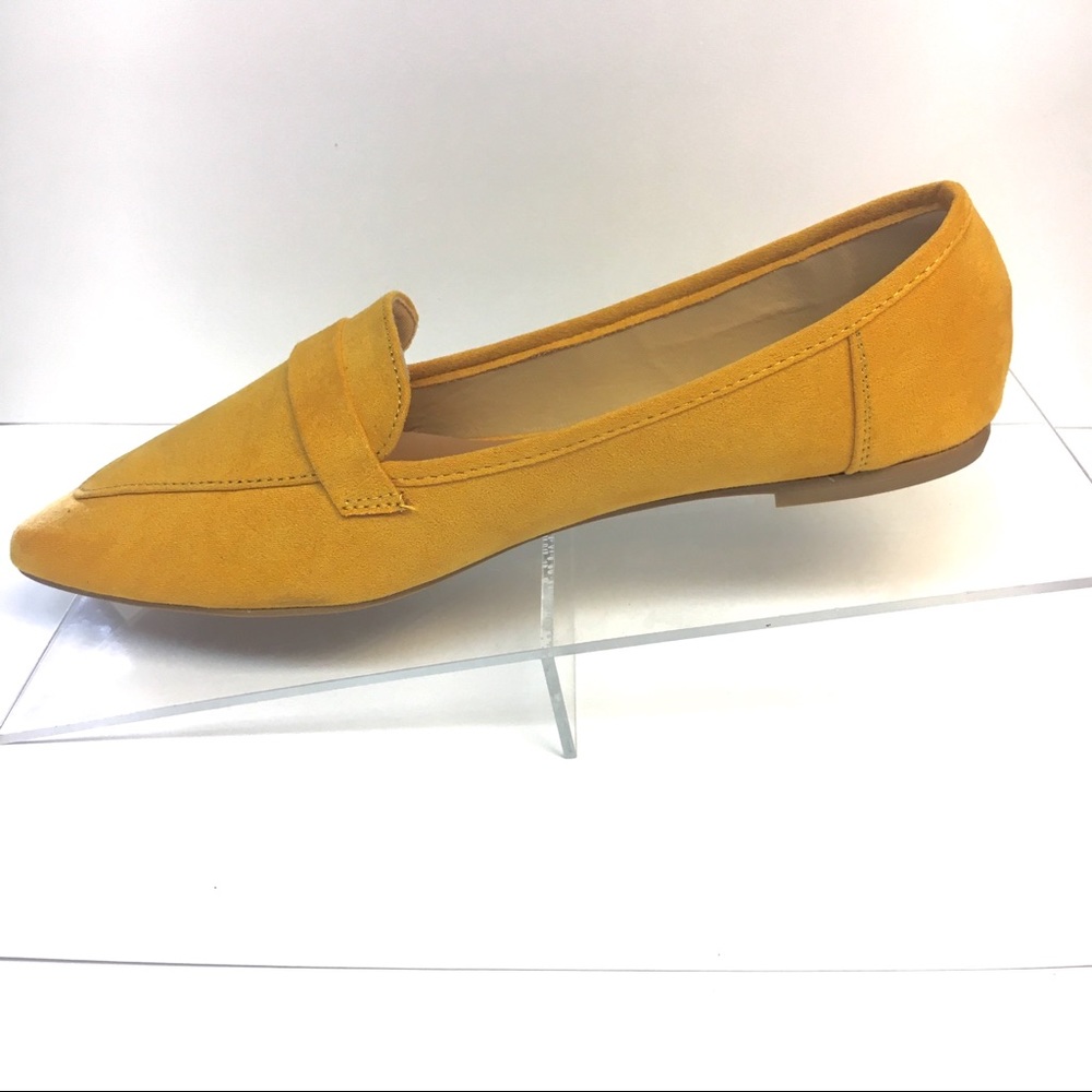 Faux Suede Pointed Toe Loafers in Sungold Yellow - Picture 7 of 8